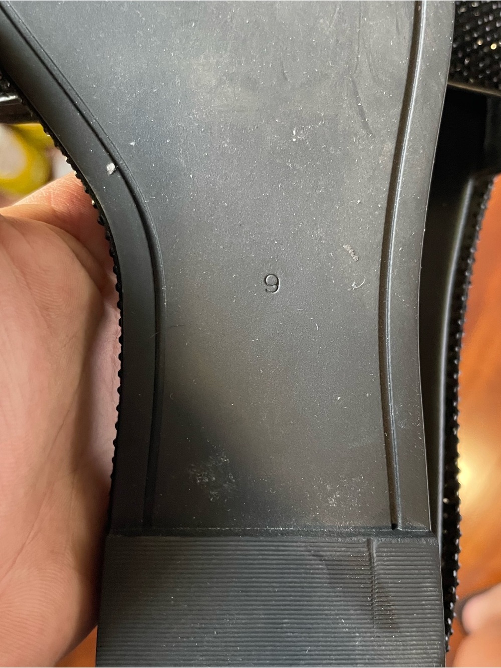 Tory Burch Black Crystal Slide Sandals with Gold Logo - Picture 3 of 4